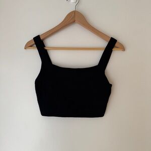 Aritzia Wilfred Black Knit Crop Top